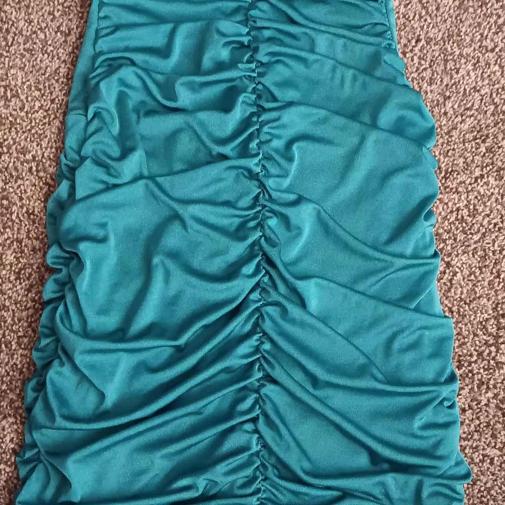 Ruby Rox Teal Ruched Pencil Dress